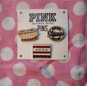Victoria's Secret PINK Chicago Pin Trio Vintage, Htf!